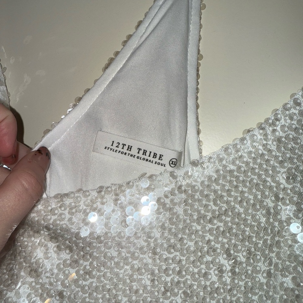 12th Tribe Ivory Sequin Gown - Picture 4 of 4